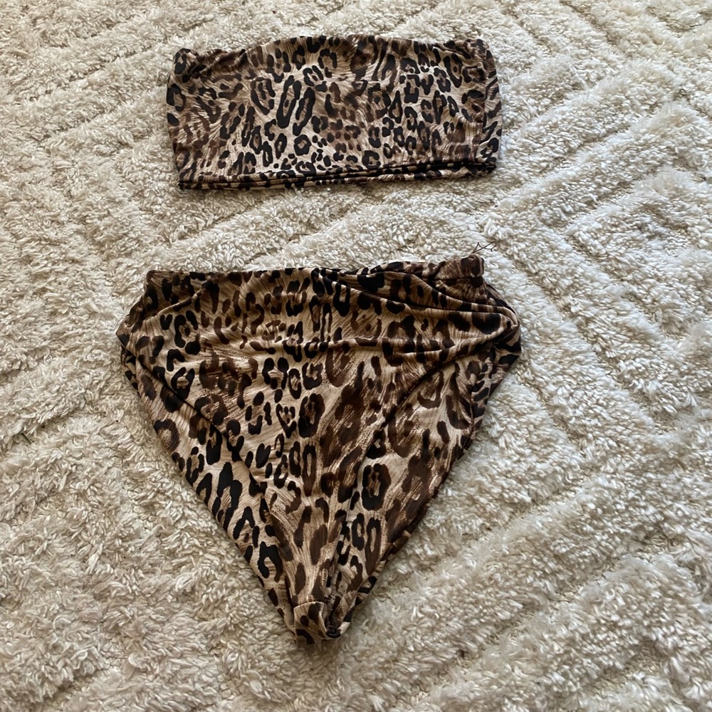 Black and brown highways bikini from fashion nova